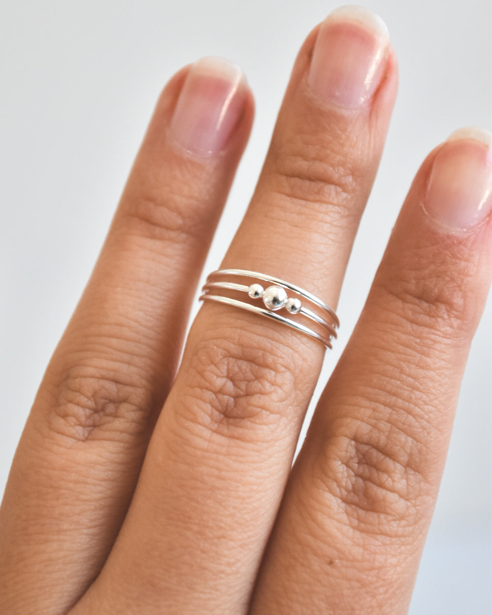 Midi Estilo Bali con Pelotitas Plata 925