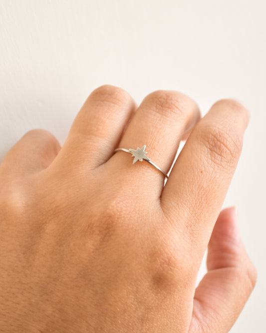 Anillo Estrella Guía en Plata 925