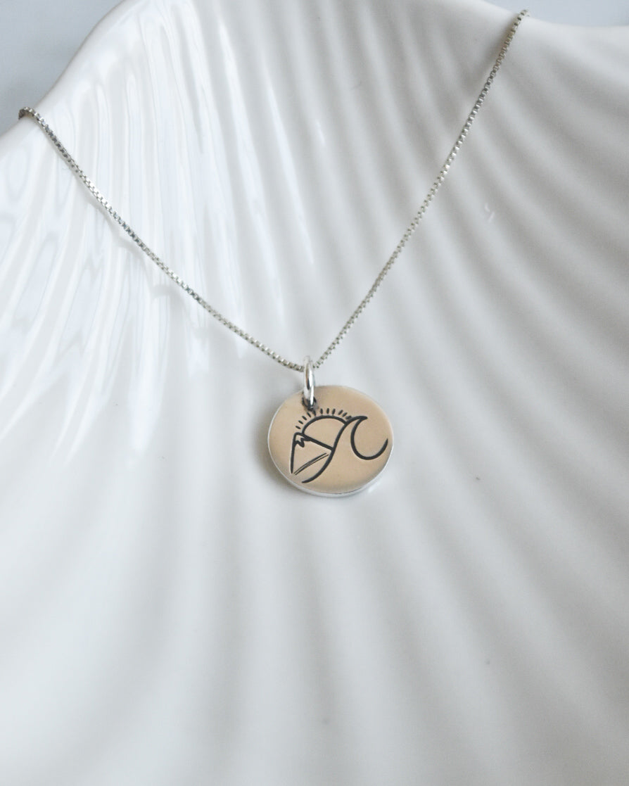 Collar Ola Montaña y Sol de Plata 925