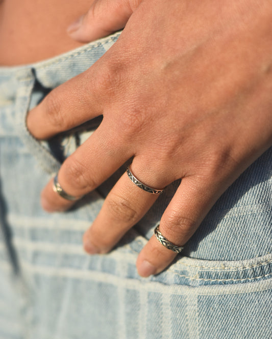 Anillo de Plata 925 Tribal Geométrico