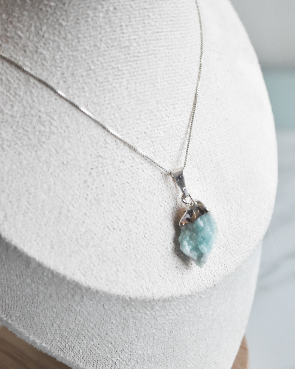Collar de plata 925 con amazonita natural