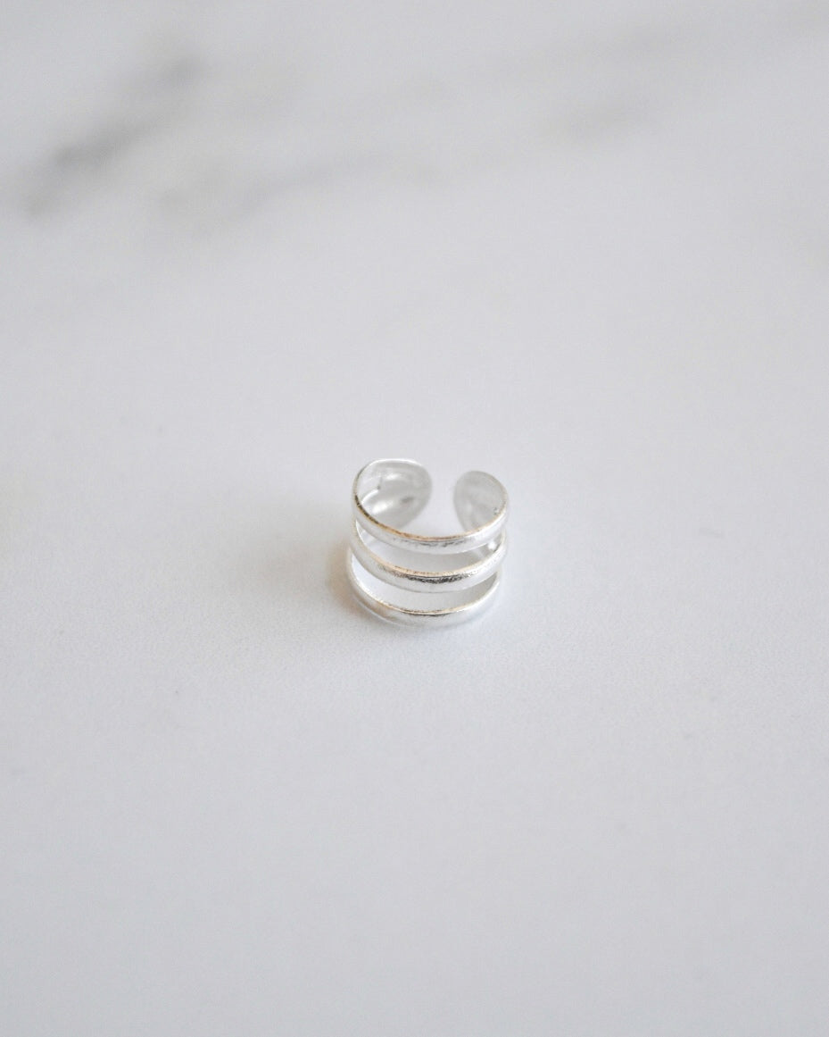 Ear Cuff de Plata Diseño Triple