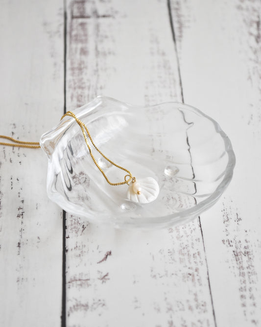 Joyero conchita de vidrio – Transparente y delicado
