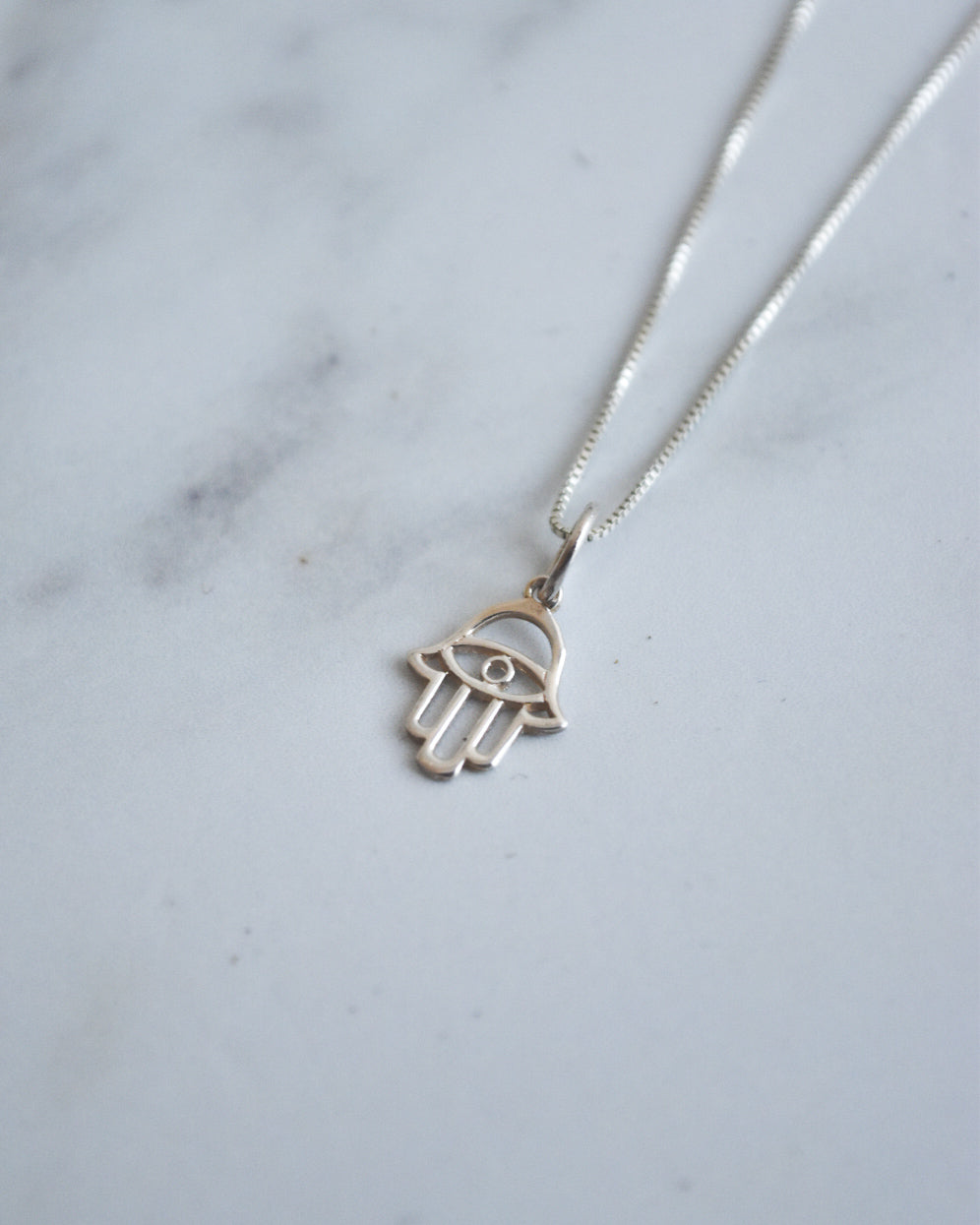 Collar de plata 925 con colgante de Mano de Fátima (Hamsa)