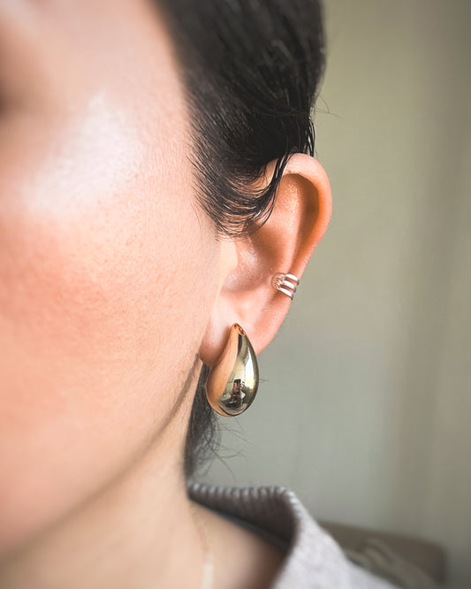 Ear Cuff de Plata Diseño Triple