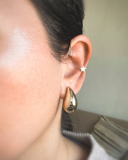 Ear Cuff de Plata con Diseño de Estrella