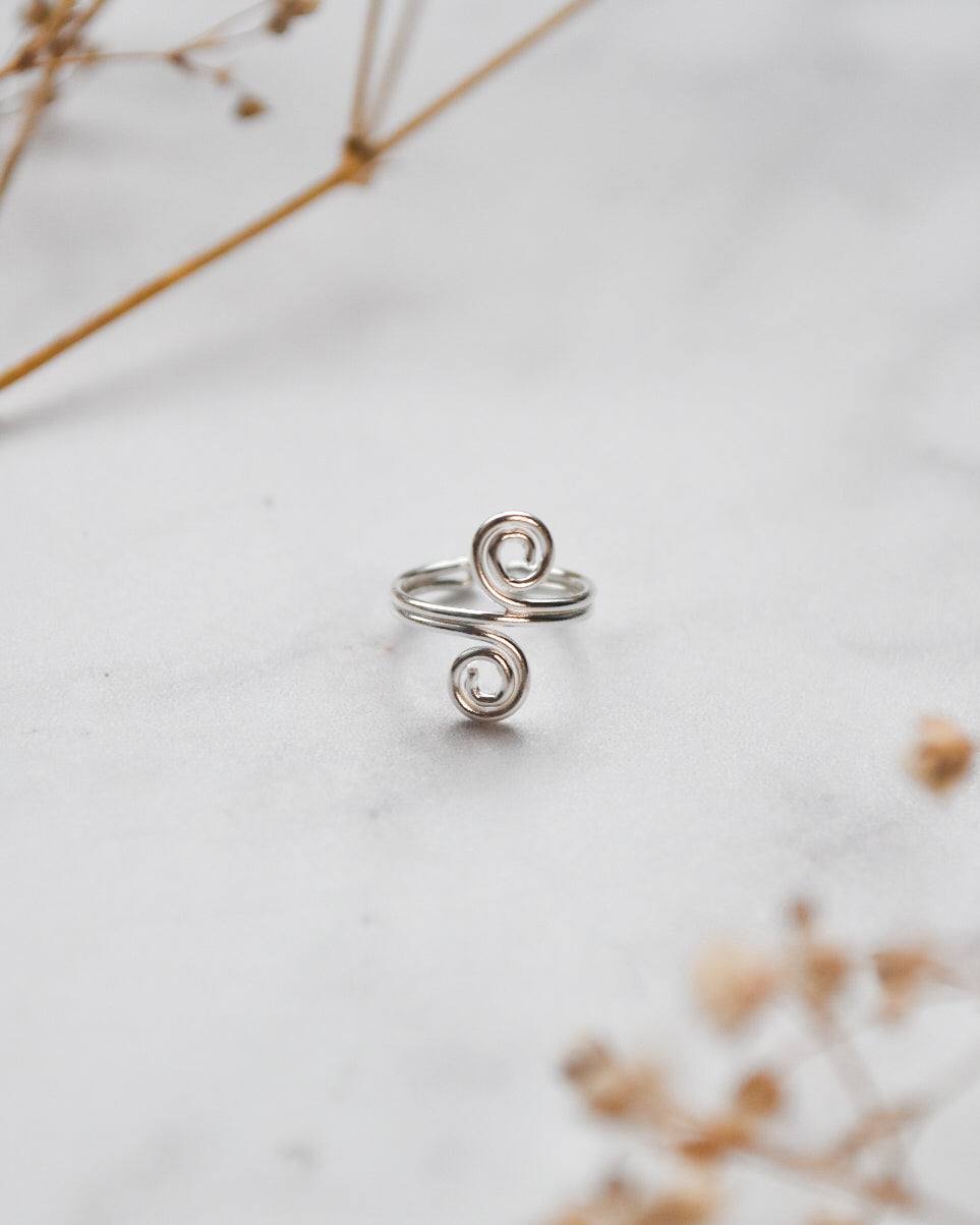 Ear Cuff Doble Espiral en Plata 925