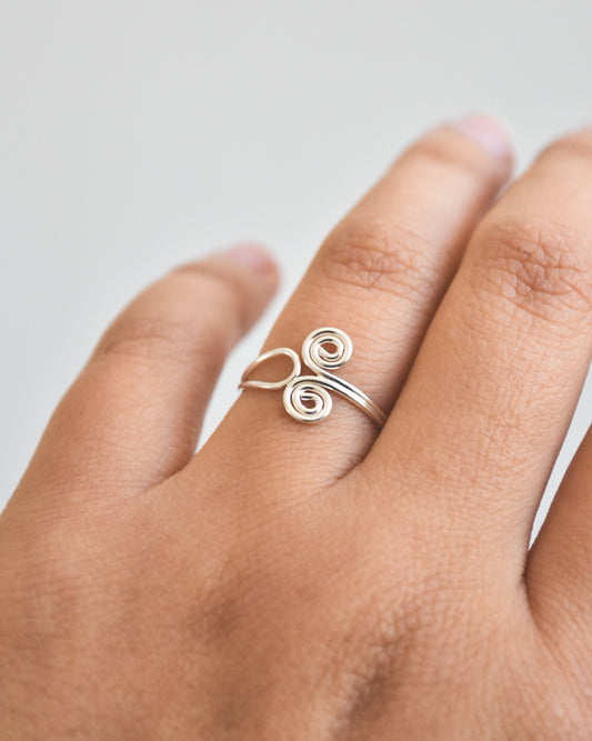 Anillo Abierto con Espiral Plata 925