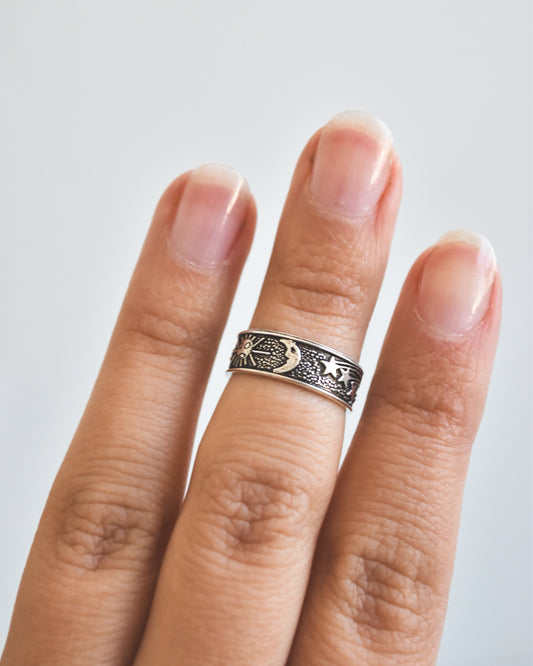 Midi Sol, Luna y Estrellas Plata 925