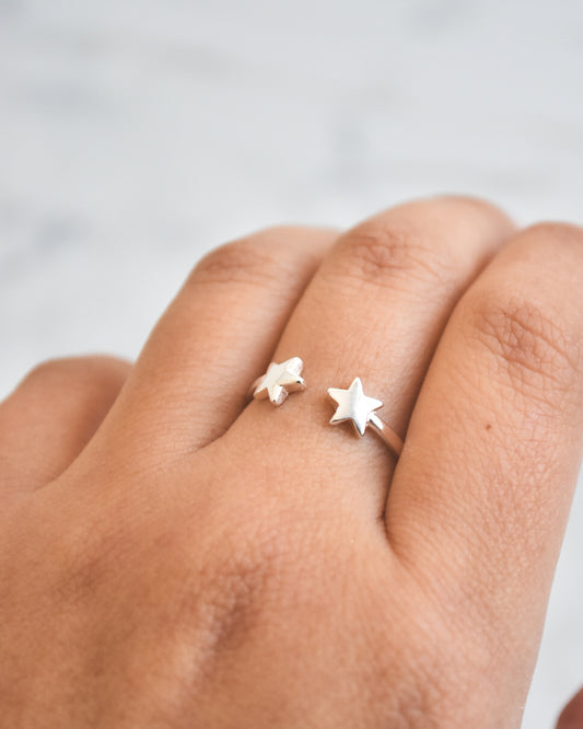 Anillo Estrellas Abiertas Plata 925