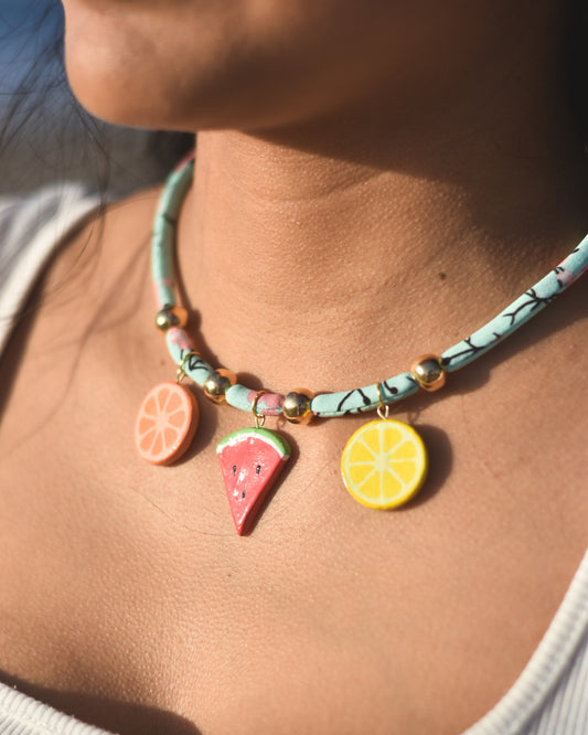 Collar Fiesta Frutal – Naranja, Sandía y Limón