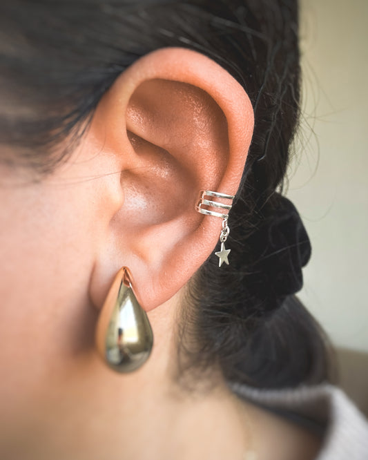 Ear Cuff de Plata con Estrellita Colgante