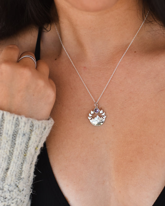 Collar Montañas y Fases Lunares en plata 925