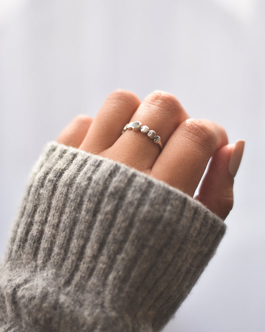 Anillo Fases Lunares en Plata 925 con Piedra Luna