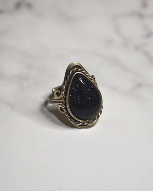 Anillo de Alpaca Ajustable con Aventurina Azul – Calma y Claridad | Joyería Artesanal