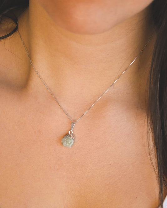 Collar de plata 925 con colgante de jade natural