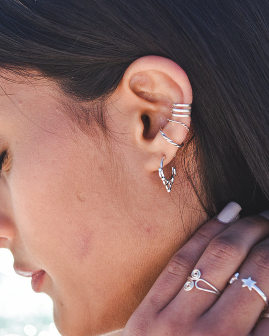 Aros Plata 925 Tailandesa Diseño Orgánico