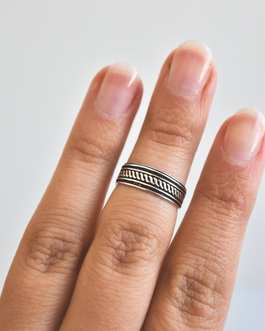 Midi Textura Plata 925 Envejecida