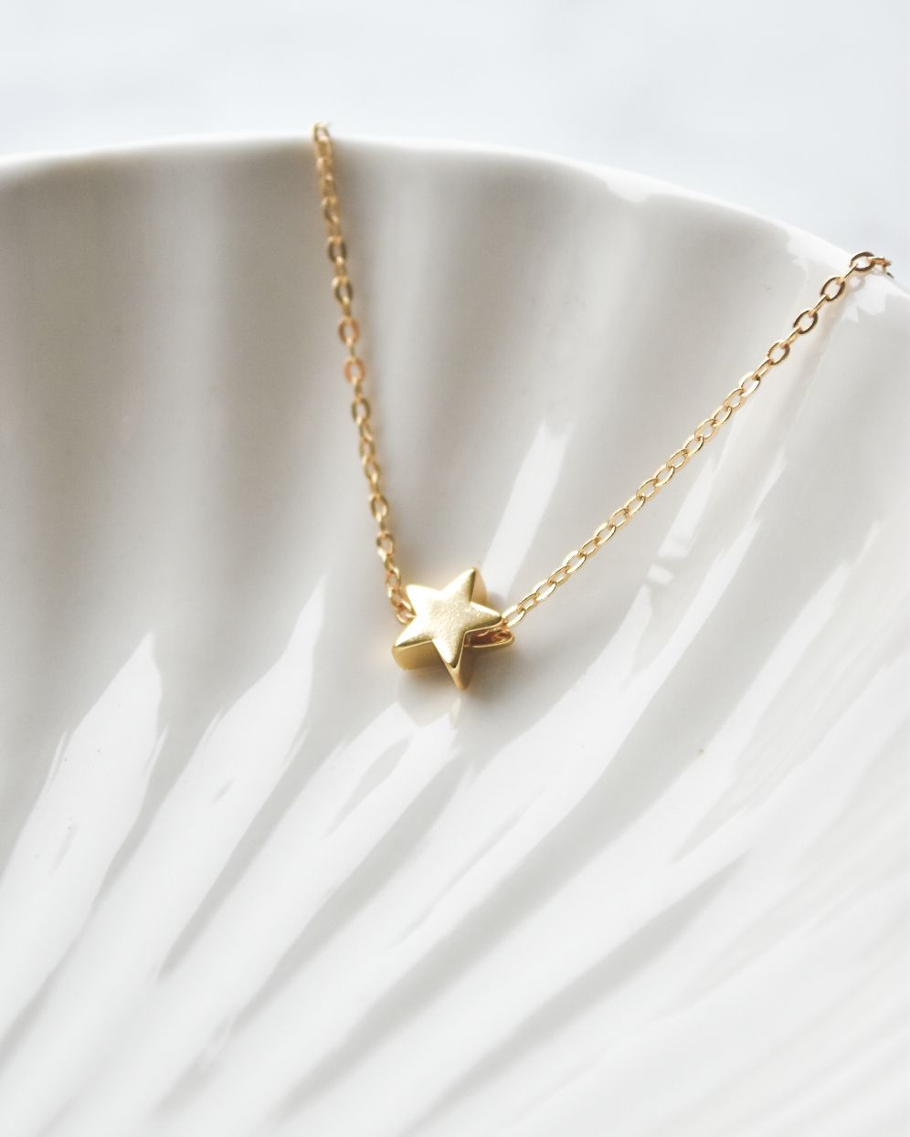 Collar con Pasador de Estrella Bañado en Oro