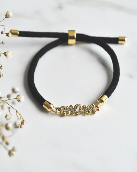 Pulsera Ajustable MOM con Circones | Regalo Día de la Madre