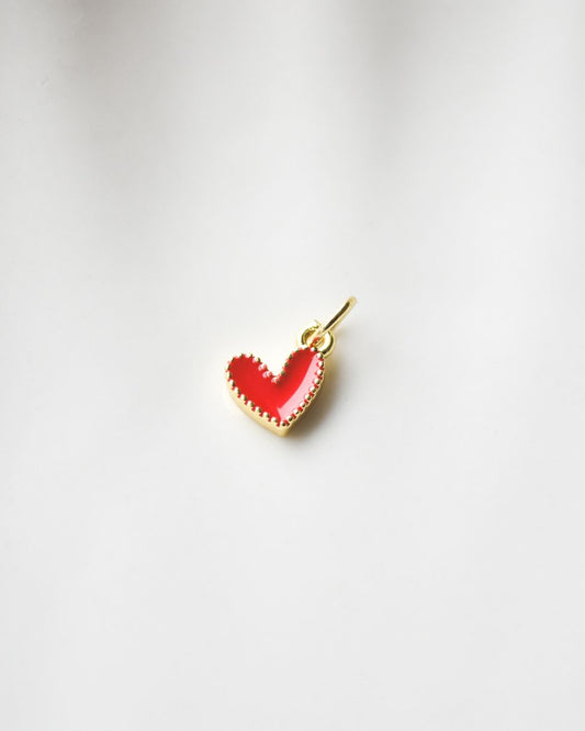 Dije de Corazón Esmaltado Bañado en Oro Multicolor