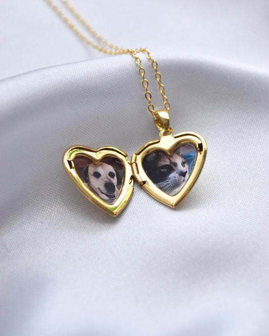 Relicario Corazón Bañado en Oro