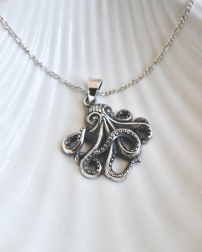 Collar Pulpo Plata 925 Envejecida