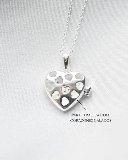 Relicario Corazón Luna en Plata 925