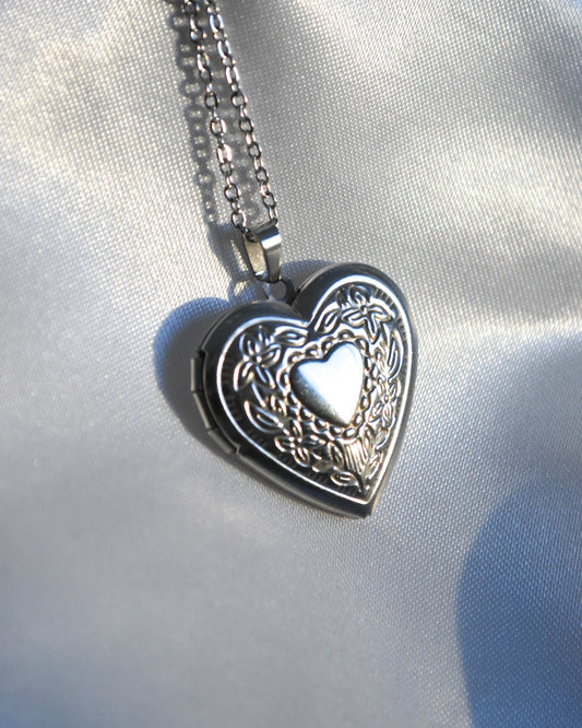 Relicario Corazón “Siempre Conmigo” de Acero Inoxidable 304