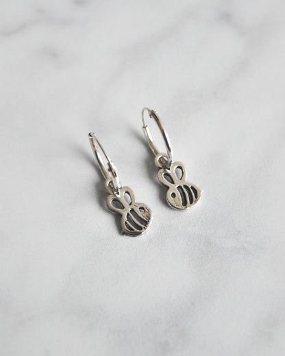 Argollas de Plata 925 con Abejita