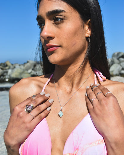 Collar de plata 925 con amazonita natural