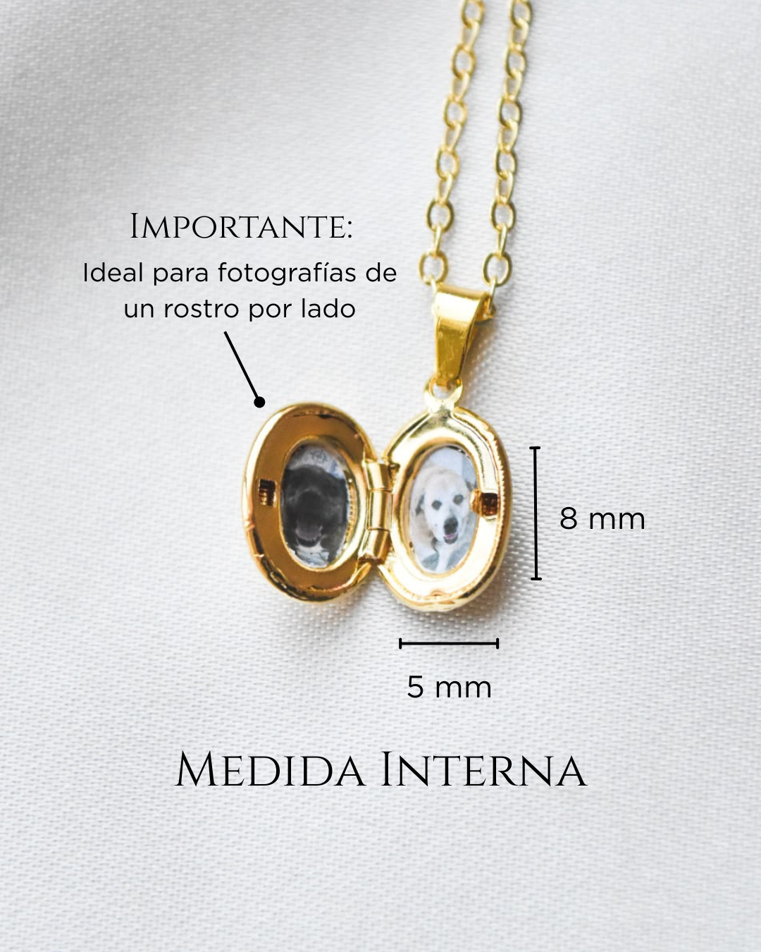 Mini relicario ovalado floral enchapado en oro