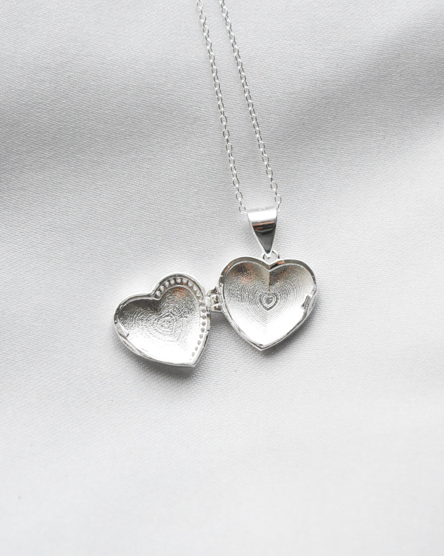 Relicario Corazón Destello Plata 925