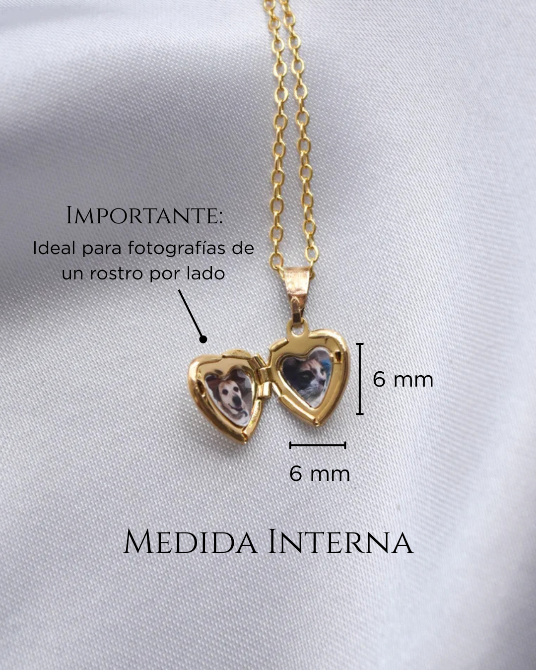 Mini Relicario Corazón Bañado en Oro