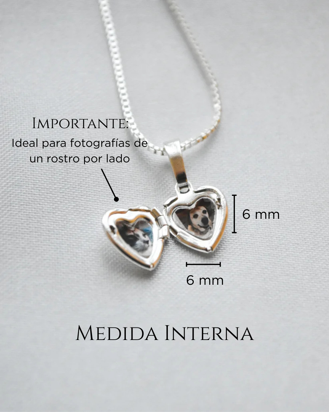 Mini Relicario Corazón Bañado en Plata