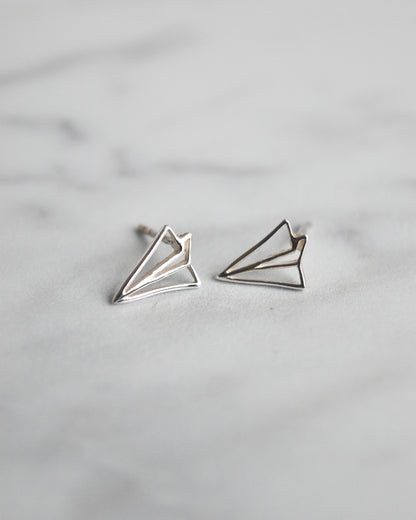 Aros de Plata 925 Avión Origami