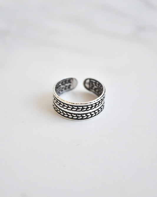 Midi Doble Espiga Plata 925 Envejecida