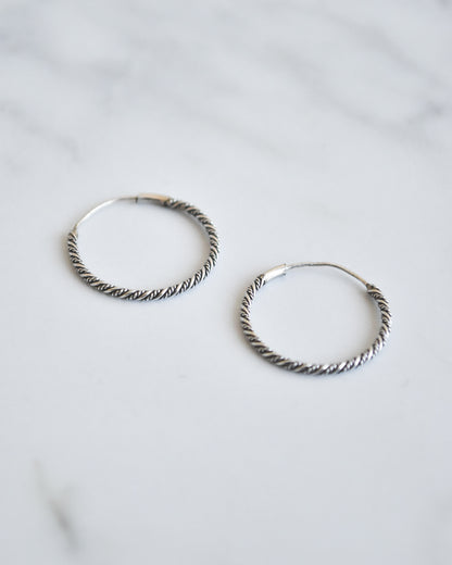 Aros Argolla Entrelazados Plata 925 Envejecida