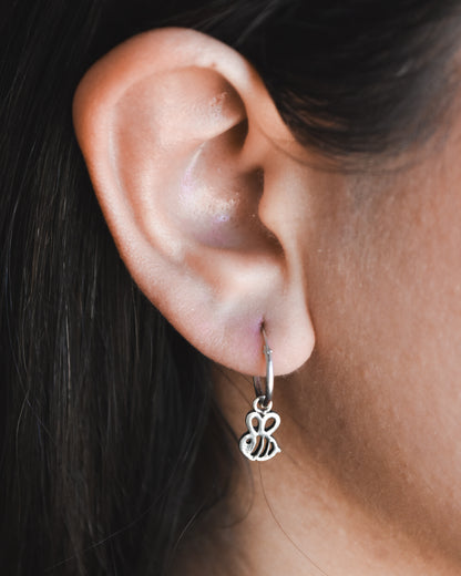 Argollas de Plata 925 con Abejita