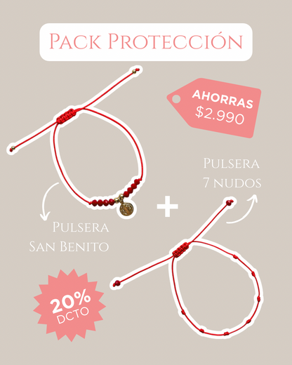 Pack Protección | Pulsera San Benito + Pulsera 7 Nudos ❤️