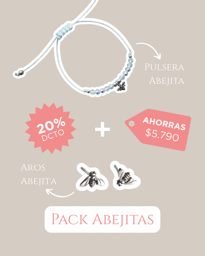Pack Abejitas | Aros y pulsera de plata 🐝