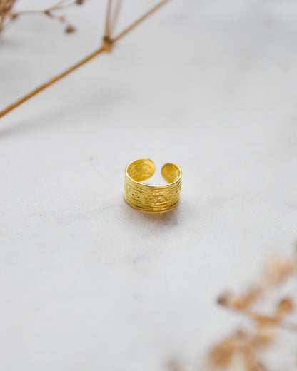 Ear Cuff bañado en oro con diseño de banda elegante