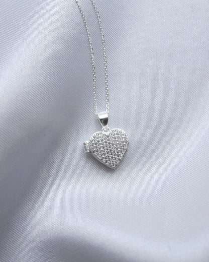 Relicario Corazón de Plata 925 con Circones