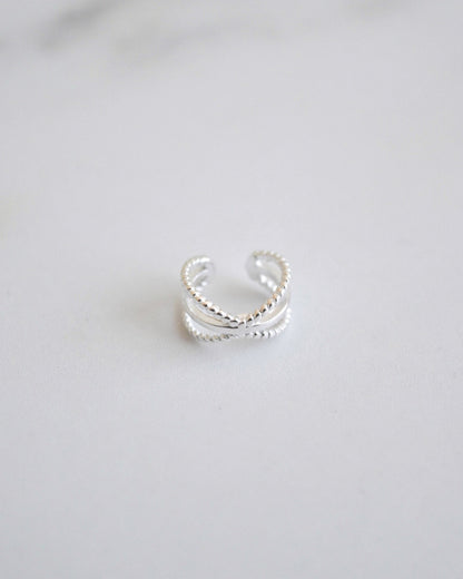 Ear Cuff de Plata Diseño Cruzado