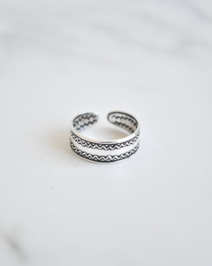 Midi Zigzag Tribal Plata 925 Envejecida
