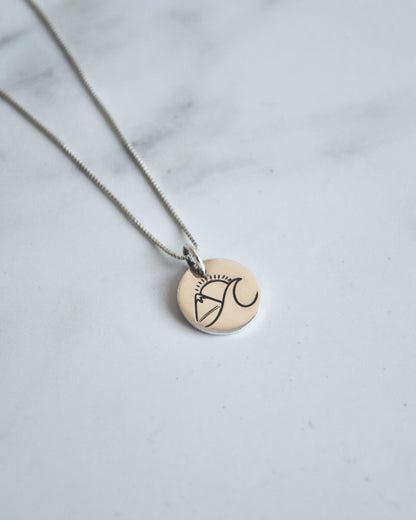 Collar Ola Montaña y Sol de Plata 925