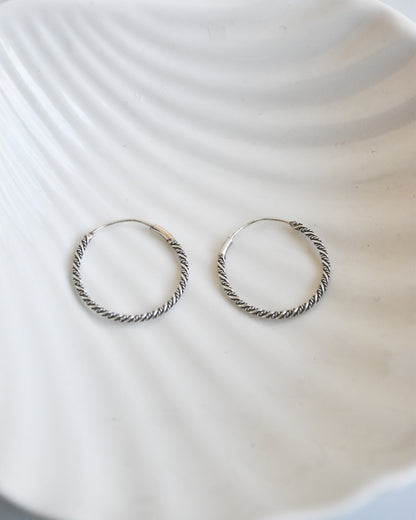 Aros Argolla Entrelazados Plata 925 Envejecida