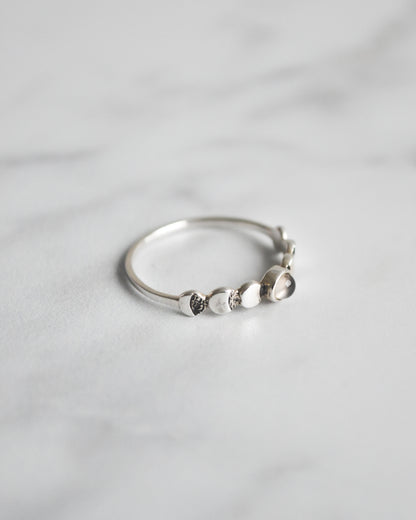 Anillo Fases Lunares en Plata 925 con Piedra Luna