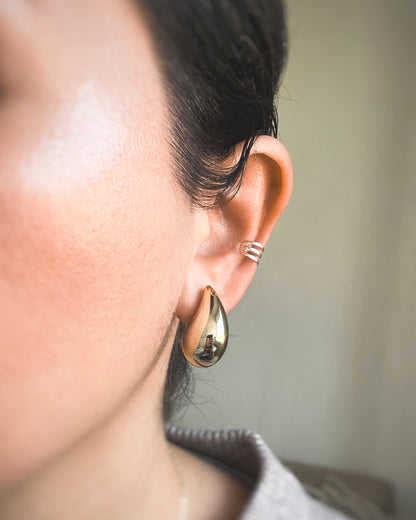 Ear Cuff de Plata Diseño Triple