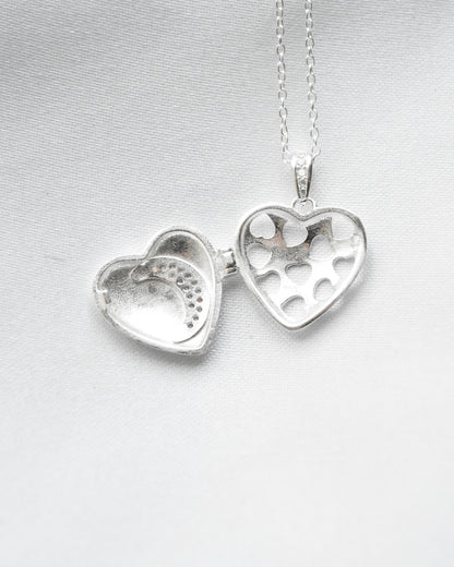 Relicario Corazón Luna en Plata 925